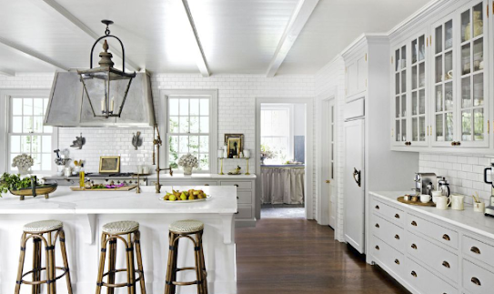 A kitchen with white fittings. 