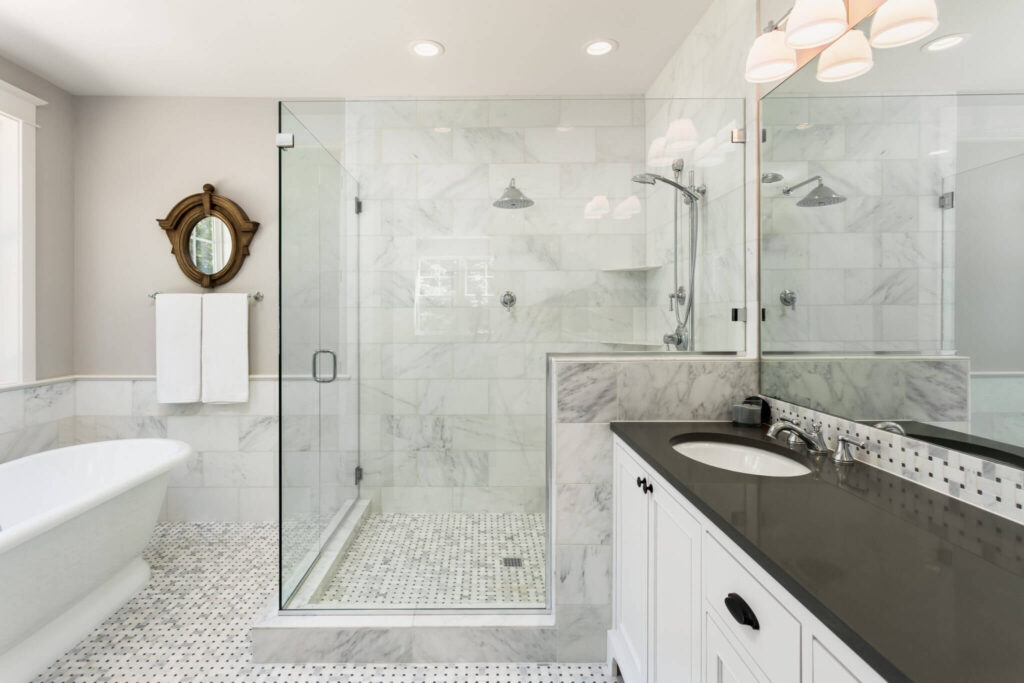 Modern bathroom remodeling with practical design features